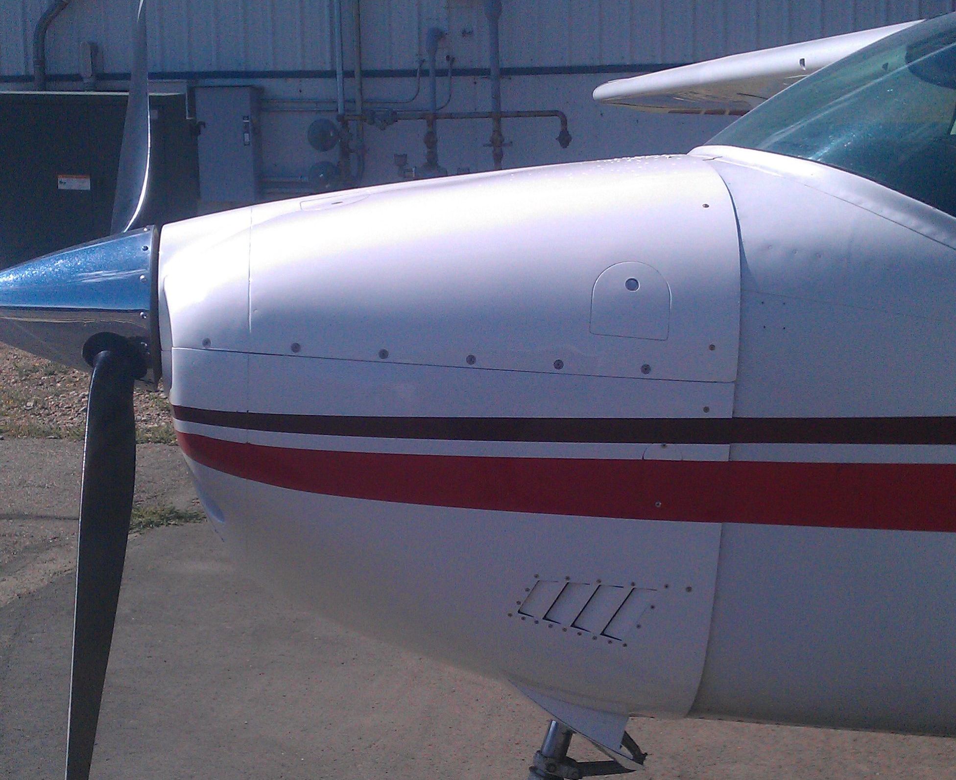 Cowling re-paint job on Cessna 182